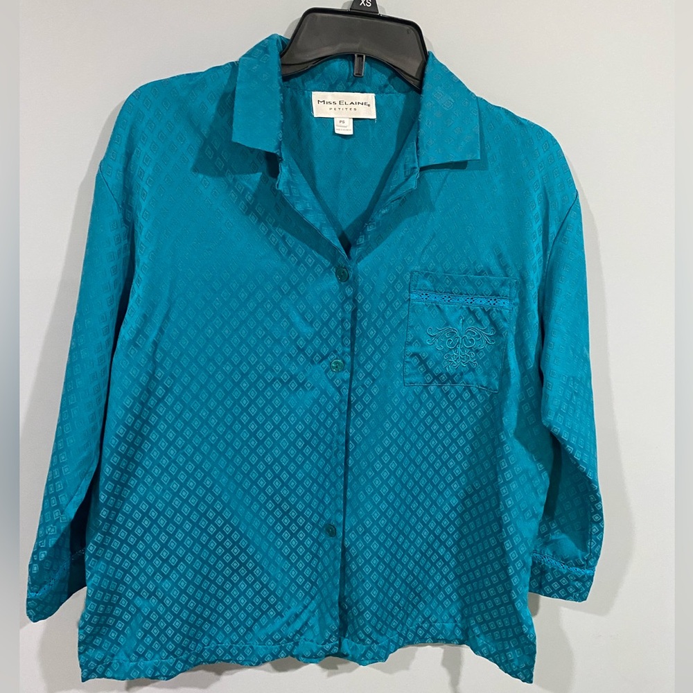 Miss Elaine Satin Pajama Top